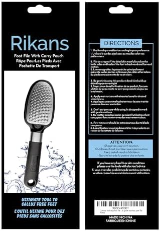 Rikans Foot File Foot Rasp Callus Remover Dead Skin Remover Double Sided Foot Scrubber Foot Care Pedicure Tool to Remove Hard Skin Can Be Used Wet or Dry Skin High Grade Stainless Steel File