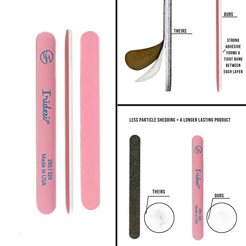 Nail Files and Buffers Premium Pink Light Pink 280 320 Washable Emery Boards 7 Inches Long 12 Pack