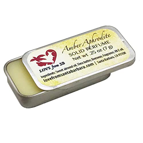 Compact Personal Amber Aphrodite Solid Perfume | Luxurious Artisan Spa Gift | Convenient, fits in your purse or travel bag | Amber Perfume