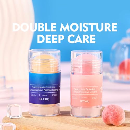 Crack Feet Prevention Stick, Anti Cracked Foot Cream For Dry Heels, Moisturizing Foot Balm Stick, Remove Dead Skin And Softening Dry Skin (Pink+Blue)