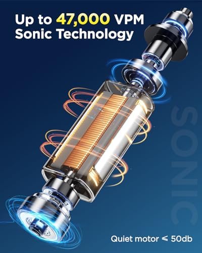 S10 Electric Toothbrush for Adults Kids, Ultra Whitening 47000 VPM Rechargeable Sonic Toothbrush with 5 Modes and 3 Intensity, Travel Tooth Brush with Case, 8 Brush Heads, Built-in Smart Timer