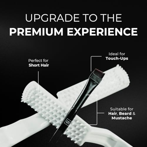 Simpler Hair Color Natural Black Mustache and Beard Upgraded Brush Kit with 3 Brushes Included for Precision Application - Gentler, Ammonia Free Beard Dye for Men w/Aloe Vera, Avocado Oil & More.