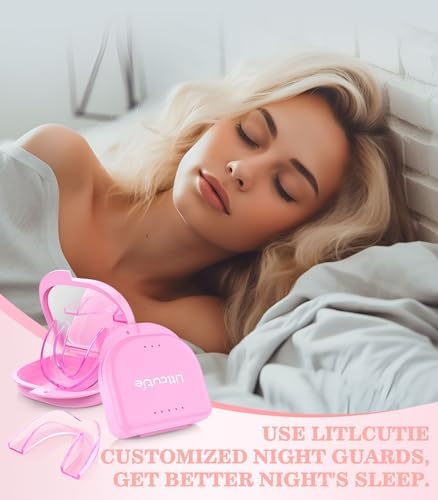 Small Mouth Guard for Women, 4 Pack Moldable Teeth Guard at Night Sleep Jaw Clenching & Bruxism, Ventilated Teeth Grinding Guard Box with 5X Magnifying Mirror