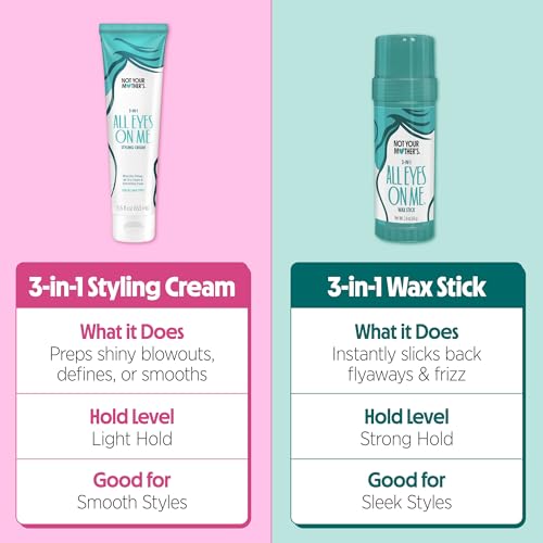 Not Your Mother's All Eyes On Me 10-In-1 Hair Perfector & 3-In-1 Hair Wax Stick & Styling Cream (3-Pack) - Protectant & Styling Products for All Hair