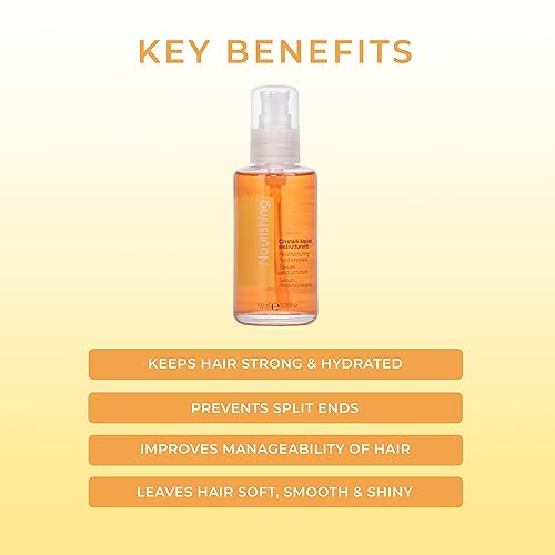 Fanola Restructuring Anti Frizz Hair Serum - Liquid Crystals Hair Care Enriched with Aloe Vera & Linseed Oil for Split End Repair - Strengthens & Detangles Curly, Frizzy & Permed Strands (3.38 Fl oz)