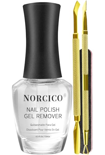 Gel Polish Remover Kit for Gel & Shellac Nails – 2-5-Minutes Fast Removal, No Soak Needed with Cuticle Pusher | Acetone-free Gel Remover for Nails, Travel-Friendly & Pro-Grade, At-home Salon Use