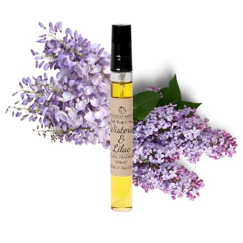 Wisteria & Lilac - Natural Fragrance Oil Perfume with Essential Oils by Lathered Artisan - Alcohol-Free Plant Based Oil Perfume, Nourishing, and Uniquely Handcrafted (Wisteria & Lilac - Spray)