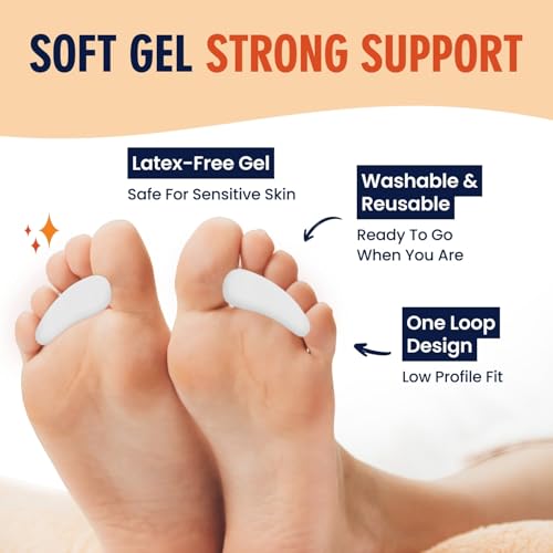 Dr. Frederick's Original Hammer Toe Gels - 2 Pairs - Hammertoe Support Crest for Women & Men - Cushion & Temporary Splint for Toe Alignment, Crooked Toes, and Pain Relief - White - 1 Loop Design