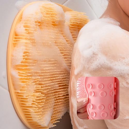 Shower Foot Scrubber Back Washer Mat, 2025 New Foot Back Cleaning Pad with Non-Slip Suction Cups, Back Exfoliating Bath Wash Pad for Women and Men (Blue)