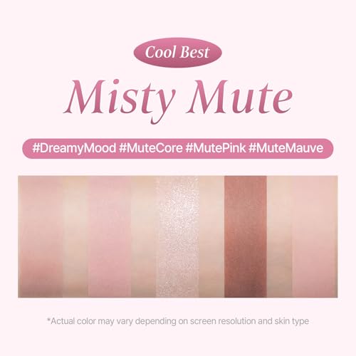 COSNORI My Moment Eye Palette – 5 Pigmented Shades, Matte, Shimmer & Glitter, Blendable & Multi-Use (03 Snug Rose)