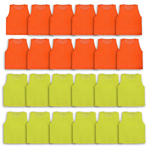 Athllete LITEMESH Pinnies Scrimmage Vests Team Practice Jersey for Child Youth (24 Jerseys) Lightweight Pennys