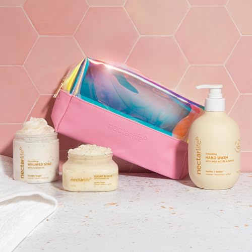 Daily Glow Kit Body Skin Care Set, Whipped Soap, Sugar Body Scrub, Hand Wash (Full Size, Vanilla)