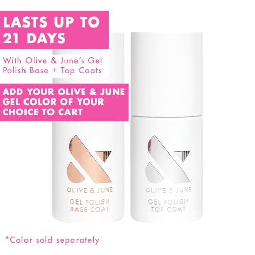 Olive & June Gel Mani System Set | Includes Nail Tools, Peel-Off & Gel Base Coats, Top Coat, LED Lamp, Cuticle Serum & The Poppy | Easy At-Home Mani Kit | 15-Free, Vegan, Cruelty-Free