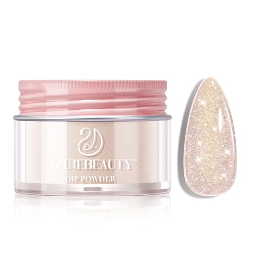 AZUREBEAUTY Nude Nail Dip Powder Colors 28g/1oz Dipping Powder Glitter 2X Shining Glitter French Art Starter Manicure Beginner DIY Salon Home Gift Long Lasting Dip Nail Powder