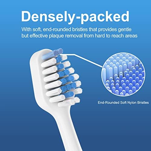 Replacement Toothbrush Heads for AquaSonic Duo Series Electric Toothbrush, NOT Compatible with Duo Series Pro, 5 White + 5 Black