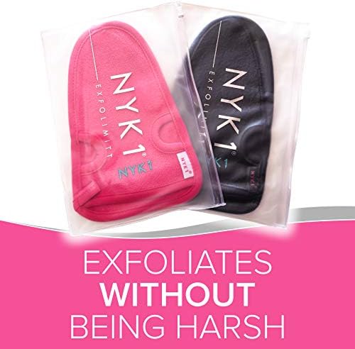 Dead Skin Exfoliating Mitt Deep Pore Cleansing Exfoliating Glove (Pink, Large) at Home Microdermabrasion Dead Skin Remover for Body - Natural Plant Fibre Shower Gloves Exfoliating for Women and Men