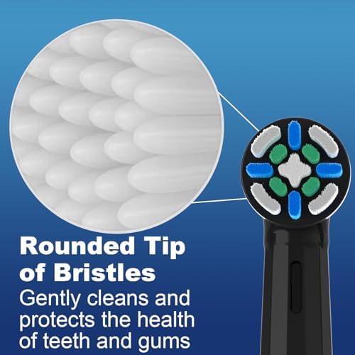 8 Pack IO Replacement Heads Compatible with Oral B iO 2/3/4/5/6/7/8/9/10 Series Electric Toothbrush, Brush Heads Compatible with Oral B iO for Gentle Dental Care (Black)
