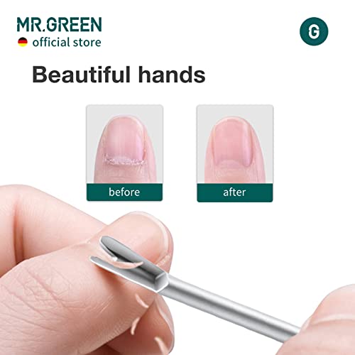 MR.GREEN Cuticle Pusher Dead Skin Remover Stainless Steel Manicure Tools Professional Cuticle Trimmer Nail Polish Peeler Scraper (Mr-2190)