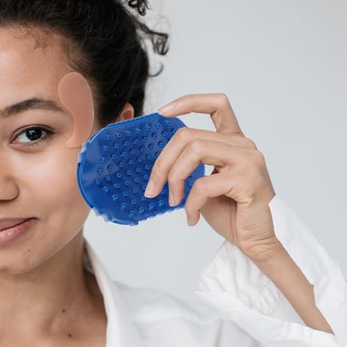 PartyKindom Body Massage Tools Roller, Gua Sha Fascia Muscle Release, 360° Rotatable Massage Roller, for Face, Neck, Back, Abdomen, Legs & Full Body, Medium, Blue