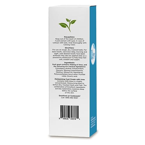 Globe (2 Pack Urea Cream 40% - (4 oz) Intensive Hydration for Dry and Cracked Heels, Feet, Hands, Elbows and Knees - Callus Remover for Women - Helps Athletes Foot - Foot Odor - Total 8 oz