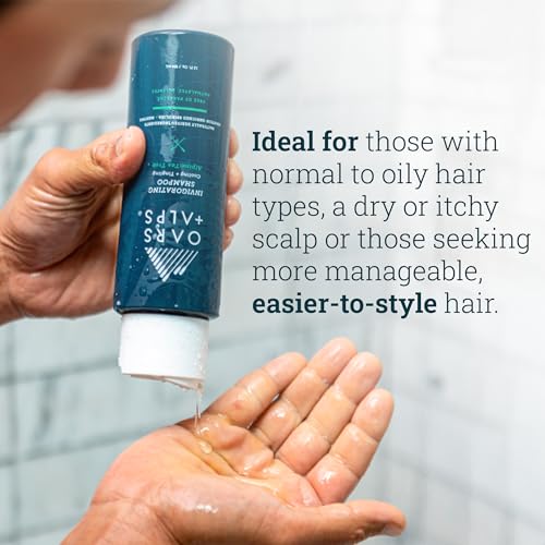 Oars + Alps Men's Sulfate Free Hair Shampoo and Conditioner Set, Infused with Witch Hazel and Tea Tree Oil, Alpine Tea Tree, 12 Fl Oz Each