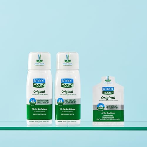 SmartMouth Original Activated 2-Pack Mouthwash & Single Packs, Travel Mouthwash, Fresh Mint