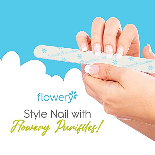 Flowery Purifiles Standard Pink Core Disinfectable Nail Files, 80/100 Grit, 20 per Pack