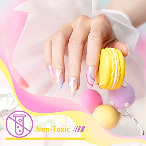 RARJSM Nail Art Gel Liner Painting Polish Set,12 Pastel Colors Spring Summer Collection,Painted Gel Nail Polish Set Build in Thin Brush Soak Off Curing Requires Salon DIY Nail Design Line Art 8ML