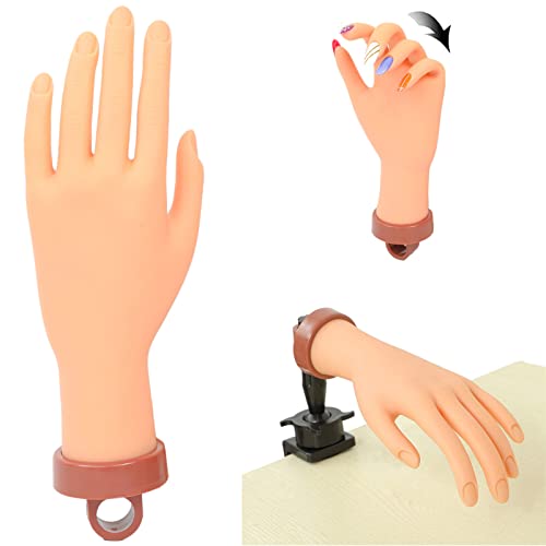 Nail Practice Hand for Acrylic Nails, Mannequin Hands for Nails Practice, Flexible Fake Hands to Practice Fake Nails Bendable Fake Hand Manicure Practice Hands Nail Art Training Hand 1Pc