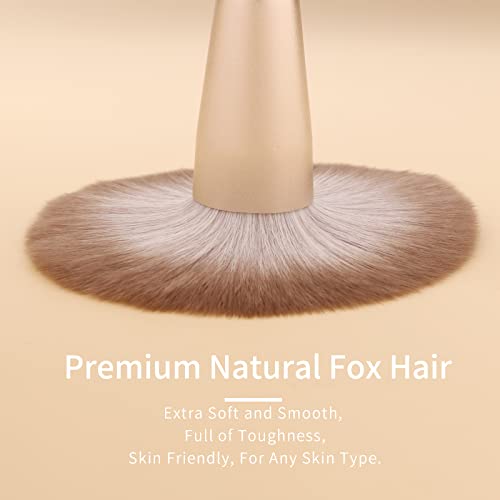 Natural Hair Makeup Brush Set Professional, Fox Hair Makeup Brushes Set with Case, Glitter Make up Brushes Set Professional, Natural Makeup Brushes, Natural Bristle Makeup Brush - ORRA, White