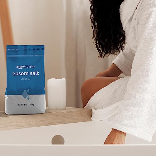 Amazon Basics Epsom Salt Soak, Magnesium Sulfate USP, 3 Pound, 6-Pack