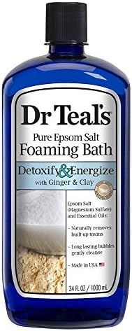 Dr. Teal's Ginger & Clay Foaming Bath Gift Set (2 Pack, 34oz Ea.) - Detoxify & Energize Ginger & Clay Blended with Pure Epsom Salt - Essential Oils Remove Toxins & Relieve Daily Stress