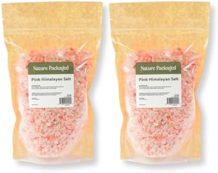 Nature Packaged Pink Himalayan Salt (16oz) - Direct from The Himalayan Mountains - Pure Coarse Grain Organic Salt for Body Scrubs, Adding to Baths, and Foot Soaking 2 Pack