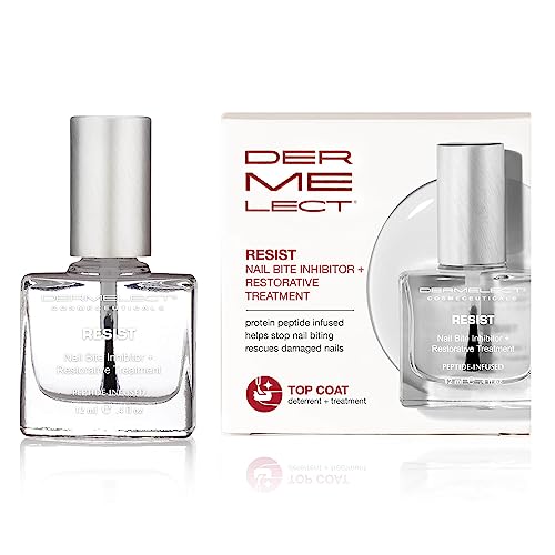 Dermelect Resist Nail Bite Inhibitor + Treatment Anti Aging Nail treatment for Strengthening & Restorative for Nail Biting, Thumb Sucking Weak Nails Hard to Grow Nails Women Men and Children 0.4 oz