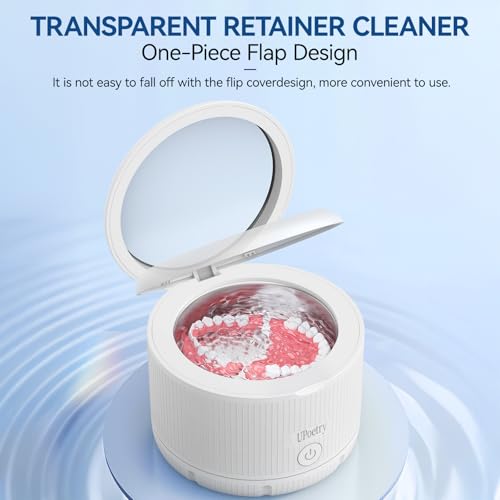 Retainer Cleaner Machine - Ultrasonic Retainer Cleaner, Dental Cleaning Pod for Braces, Dentures, Pacifiers, Mouth Guards, Jewelry & Toothbrush Heads, 150ml Portable Cleaning Machine