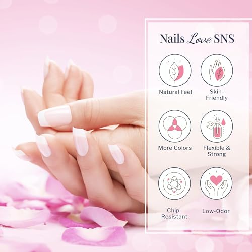 SNS Nail Dip Powder & Base Coat Nail Polish, Dip Powder Starter Kit (Hot Pink & Red) - Includes Foundation Powder, Dip Activator & Top Coat, Replacement Brush, Wood Pusher, Nail File & French Dip Mold