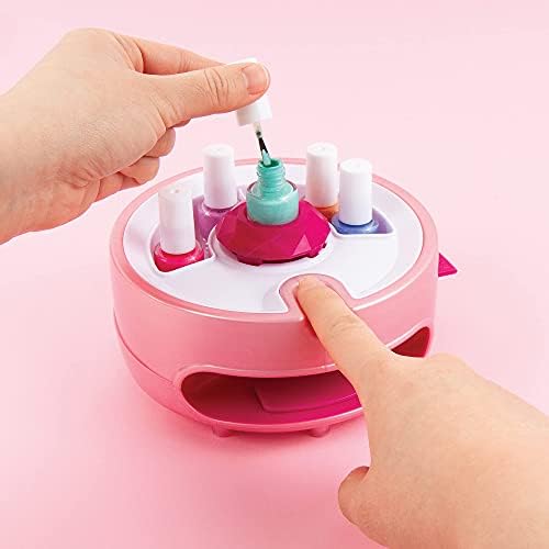 Light Magic Nail Dryer & Polish Set for Girls & Teens - 5 Vibrant Nail Colors, Art Stickers, Nail File, Cuticle Pusher & Dryer - Water-Based, Non-Toxic Polish Perfect Spa Day Manicures Make it Real