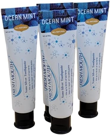 Fresh Mouth Nano Silver Toothpaste Ocean Mint 2.29oz (Single pack)- Improved Formulation