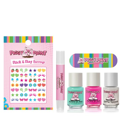 Piggy Paint | 100% Non-Toxic Girls Nail Polish | Safe, Cruelty-free, Vegan, & Low Odor for Kids | All that Jazz (Gift Set)