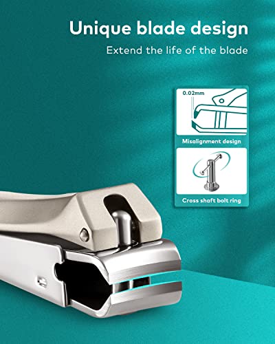 Nail Clippers for Thick Nails, Professional Nail Cutter with Catcher, Medical Grade Stainless Steel, Sharp and Durable Nail Clipper Kit for Men and Women, Bionics Design(Small and Big) M-1210plus