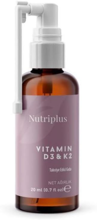 FARMASi Nutriplus Vitamin D3 & K2 Spray, 1000 IU D3 + 11.25 mcg K2, Synergistic Formula, 20 ml / 0.67 fl oz
