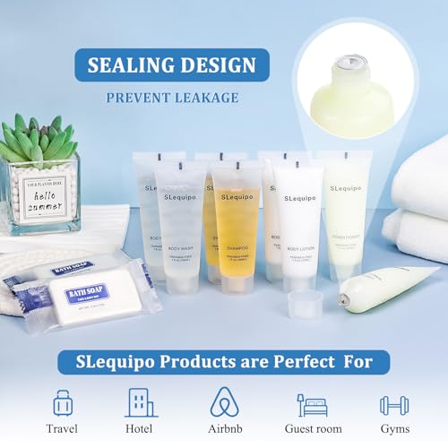5-IN-1 Hotel Soaps and Toiletries Bulk Set, Hotel Toiletries (100Pcs) 5-Piece Set: 20 Bar Soap 0.5oz, 20 Shampoo, 20 Body Wash, 20 Body Lotion, 20 Conditioner - Mini Guest Toiletries Bulk