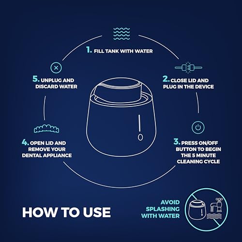 Fresh Knight Ultrasonic Retainer Cleaner, 45kHz Retainer Cleaner Machine for Denture Cleaner, Retainer Cleaner, Mouth Guard Cleaner, Night Guard Cleaner, Denture Cleaner with 200ML Dental Cleaning Pod