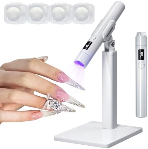 Mini UV Light for Gel Nails: Rechargeable Handheld UV Nail Lamp, Flash Cure Light for Gel x Nails LED Nail Lamp with Magnetic Stand, Fast Curing, Suitable for Home Manicure and Nail Salon