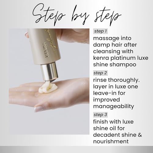 Kenra Professional Platinum Luxe Shine Conditioner | Gold Enriched | Rich, Shine-Enhancing Daily Conditioner | Revitalies for Improved Manageability & Smoothness | All Hair Types | 8.5 fl. Oz