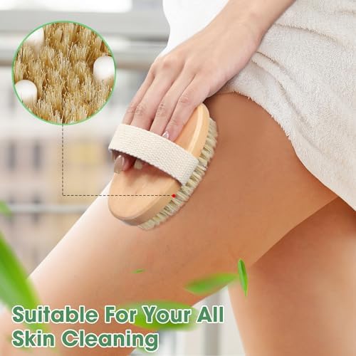Gejoy 10 Pcs Dry Brushing Body Brush Exfoliating Brush with Massage Nodule Dry Skin Body Scrubber for Shower Bath Back Circulation Improvement Dead Skin Remove Beauty Exfoliator(4.92 x 2.56 Inches)
