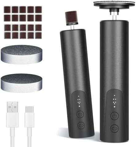 Ranrose Electric Foot Callus Remover: Rechargeable Electric Callus Remover for Feet, 2 in 1 Foot File Pedicure Tools with 20 Sandpaper Discs and 20 Nail Drill Bits, 6 Adjustable Speeds