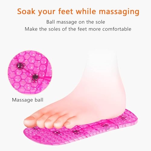 Massage Foot Bath Shoes Portable Massage Foot Bath Shoes Foot Spa Shoes Pedicure PVC Pink Tall Foot Spa Shoes For Foot Massage Foot Soak Releax Yourself As A Gift for Your Family Friends