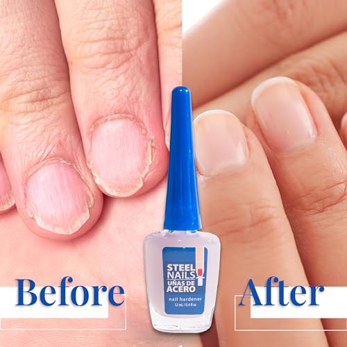 Steel Nails: Nail Strengthener & Clear Nail Polish for Damaged Nails, Hardener & Growth, Nail Repair, Keratin Treatment, Nail Growth Treatment – Hard as Nails with Extra Strength.