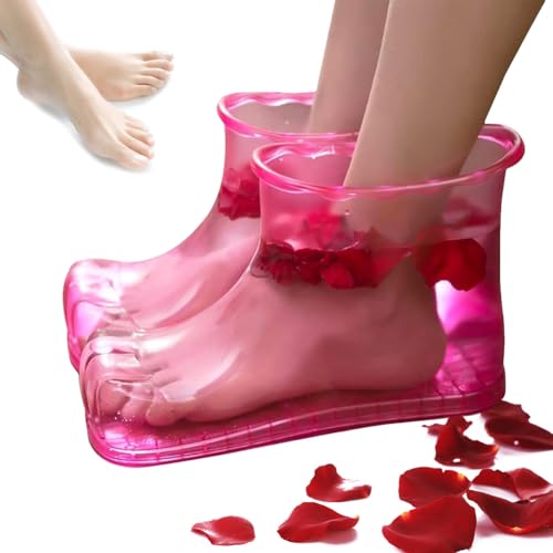 Massage Foot Bath Shoes Portable Massage Foot Bath Shoes Foot Spa Shoes Pedicure PVC Pink Tall Foot Spa Shoes For Foot Massage Foot Soak Releax Yourself As A Gift for Your Family Friends